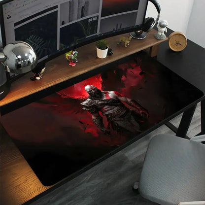 Game God Of War Kratos Mousepad Large Keyboard Desk Mat Gaming Mouse Pad LockEdge Non-slip Mat