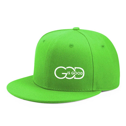 Unisex adjustable baseball cap street flat brim hat printed GOD IS GOOD casual headwear men and women fashion breathable outdoor