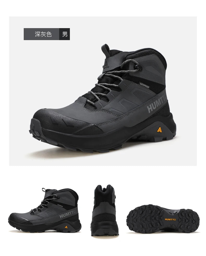 HUMTTO Hiking Shoes Men Winter Outdoor Sports Climbing Shoes Hunting Boots Warm Outdoors Ankle Travel Boots Trekking Sneakers