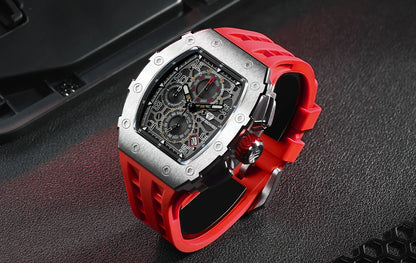 TSAR BOMBA Watch for Men Luxury Brand Tonneau Design Waterproof Clock Stainless Steel Wristwatch Fashion Rectangle Men's Watch