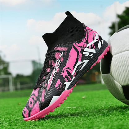 Double Star Men's High-Top TF Turf Football Boots, Youth & Student Edition, Adult & Kids, Professional Match & Training Soccer Shoes