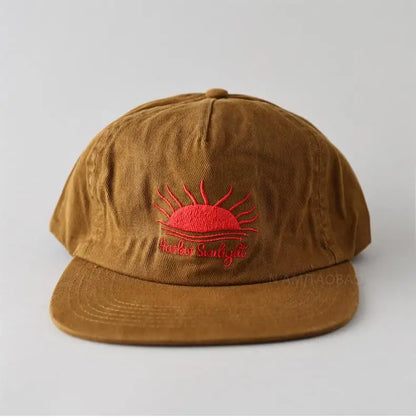 Casquette de baseball à visière plate mignonne pour femmes, hommes et adolescents, avec broderie « Sunrise », casquettes d'été et chapeaux de soleil