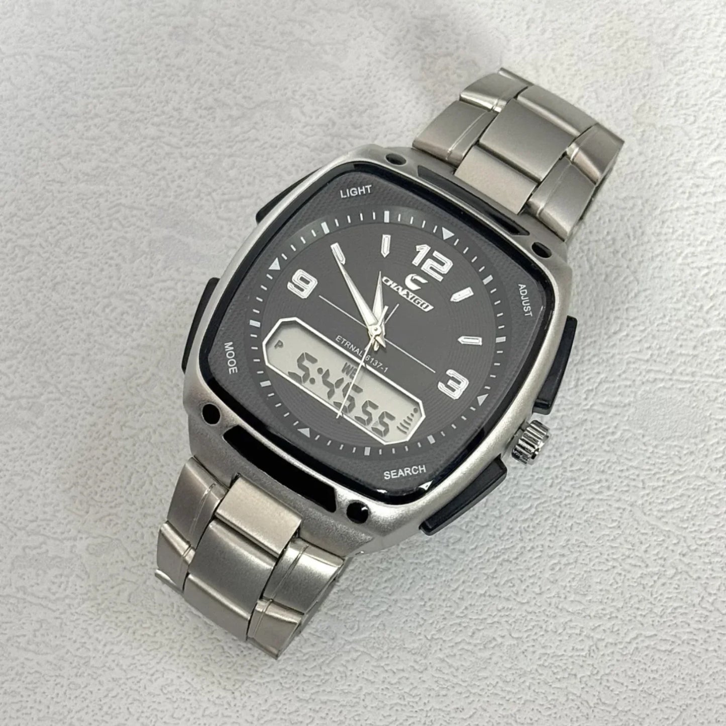 Creative Digital Display Square Quartz Watch Men with Large Dial High-end Luminous Fashion Style Gift Men's Watches Alarm Clock