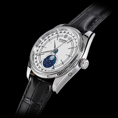 Sugess 40mm Men's Moonphase Automatic ST2108 Movement Sapphire Crystal Mechanical Wristwatch Waterproof Date 2024 New