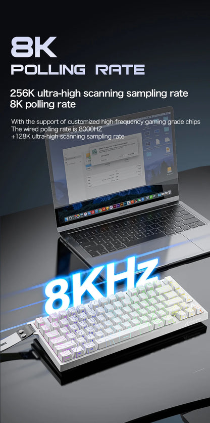 Attack Shark R82HE Wired RGB Magnetic Switch Keyboard, 256K Scan Sampling Rate, 0.005RT Accuracy 8K Return Rate