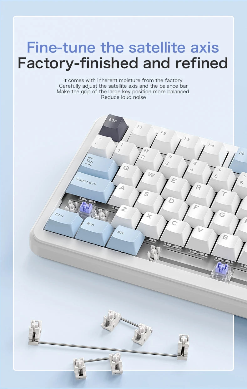 Teclado mecánico F75 FREEWOLF * AULA F75 Bluetooth trimodo, diseñado para gaming y uso de oficina