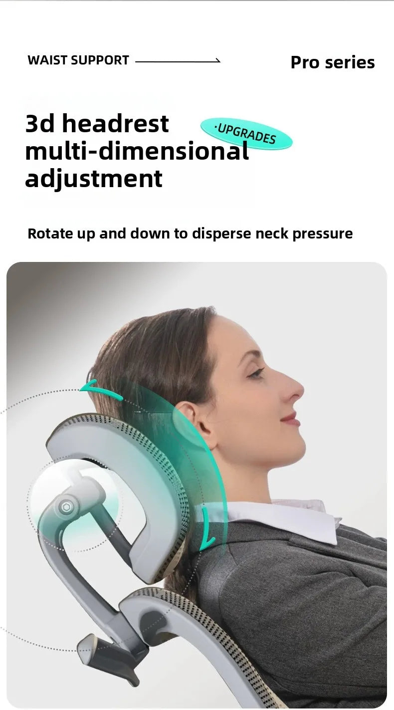 Ergonomic Office Computer Chair with Lumbar Support, Reclining Gaming Chair, Breathable Mesh Desk Chair, Adjustable Swivel Executive Chair for Long Sitting