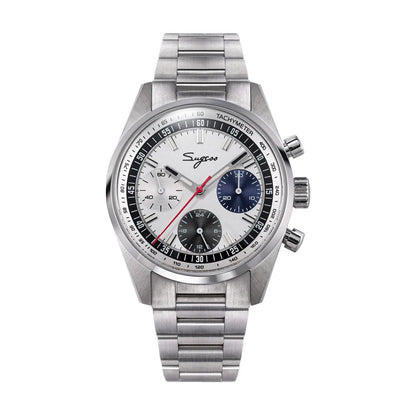 Sugess Mens Watch 38mm Chronograph Mechanical Wristwatches Tianjin Gooseneck Movement Sapphire Crystal Roulette Dial S465 new
