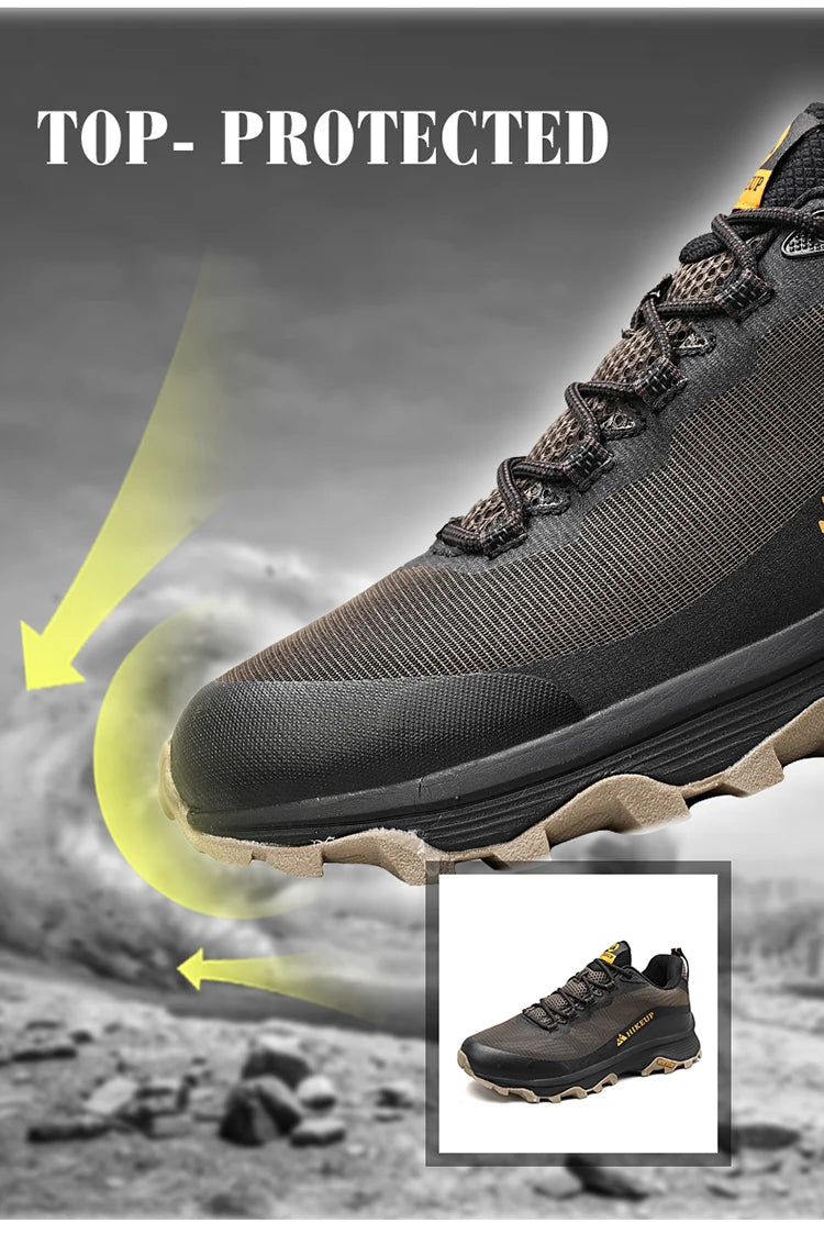 HIKEUP Outdoor Running Shoes Men Women Anti-Skid Hiking Camping Sports Trail Male Safety Footwear Comfort Trekking Sneakers