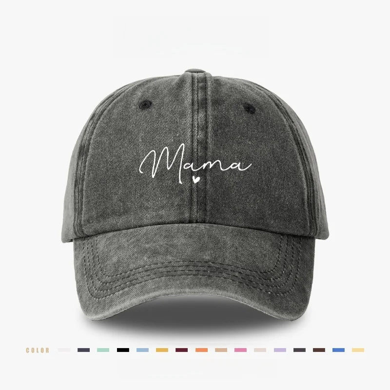 New Printed heart-shaped letters "mama" are fashionable and versatile baseball caps that are suitable for daily outdoor casual w