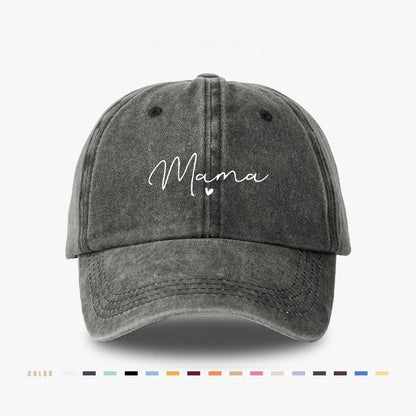 New Printed heart-shaped letters "mama" are fashionable and versatile baseball caps that are suitable for daily outdoor casual w