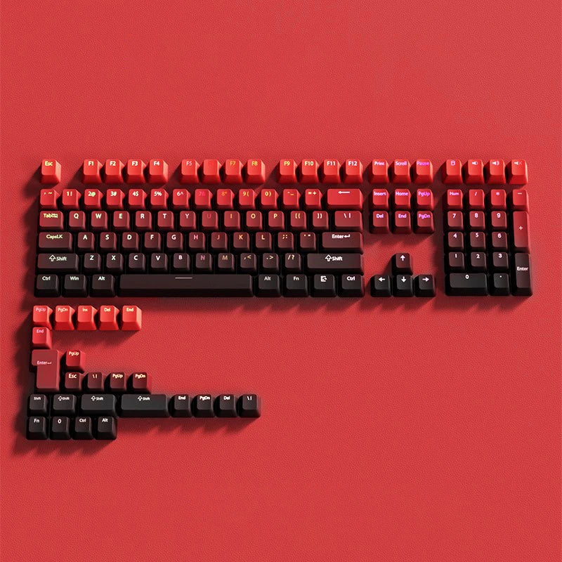 Keycap RGB gamer retroilluminati a gradiente per tastiera meccanica con switch MX, profilo OEM, PBT bianco e blu, layout ISO, tasti fai da te