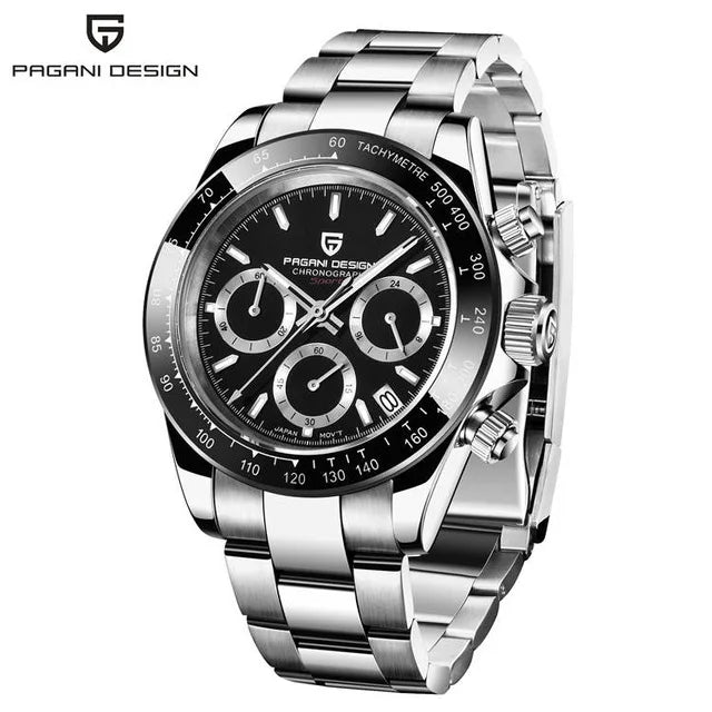 PAGANI DESIGN V2 40MM Meteorite Dial Men Quartz Watches Sapphire Retro Chronograph Waterproof Watch For Men