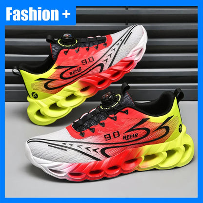 Unisex Sneakers Light Shock-absorbing Soft Soled Professional Running Training Shoes New Rotating Buckle Outdoor Running Shoes