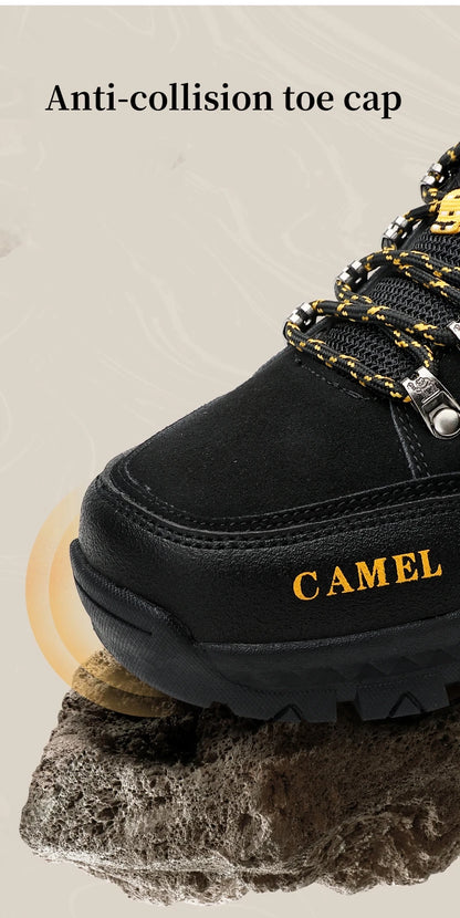 Classic Black Men's Hiking Shoes Outdoor Low-Cut Climbing Walking Shoes Trekking Sneakers Non-Slip Mountaineering Shoes for Men