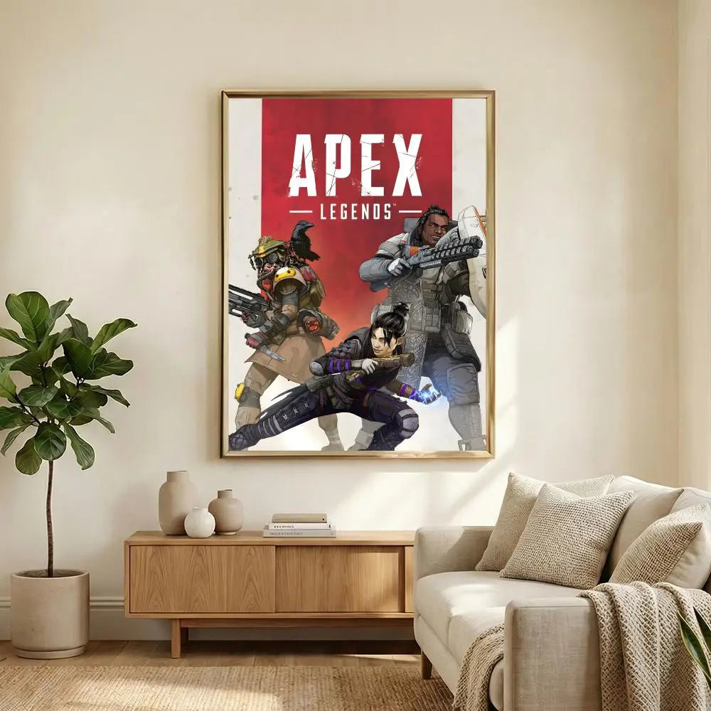 Apex Legends Poster HD Waterproof Self-Adhesive Wall Art with Multi-Scene Compatibility