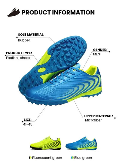 Baasploa Men's Football Shoes Brand Comfort Lightweight Turf Training Soccer Shoes Professional Male Soft Sneakers Non-Slip