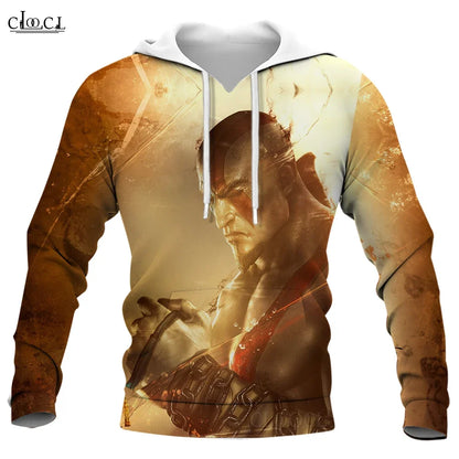 CLOOCL Fashion Game Kratos God of War 3D Full Printed Autumn Men Hoodie Unisex Long Sleeve Hooded Sweatshirt Harajuku Tracksuits
