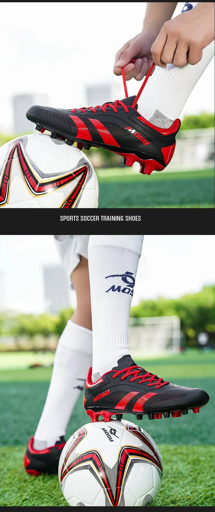 Novas Chuteiras de Futebol para Homem e Mulher, Sapatilhas Desportivas de Interior e Exterior com Pitons Longos e Pitons Partidos para Tapete de Treino de Futebol