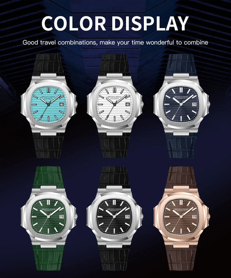 Specht&Sohne 2025 New Classic Men's Watches Luxury Automatic Watch For Men Stainless Steel Sapphire 8215 Mechanical Wristwatch