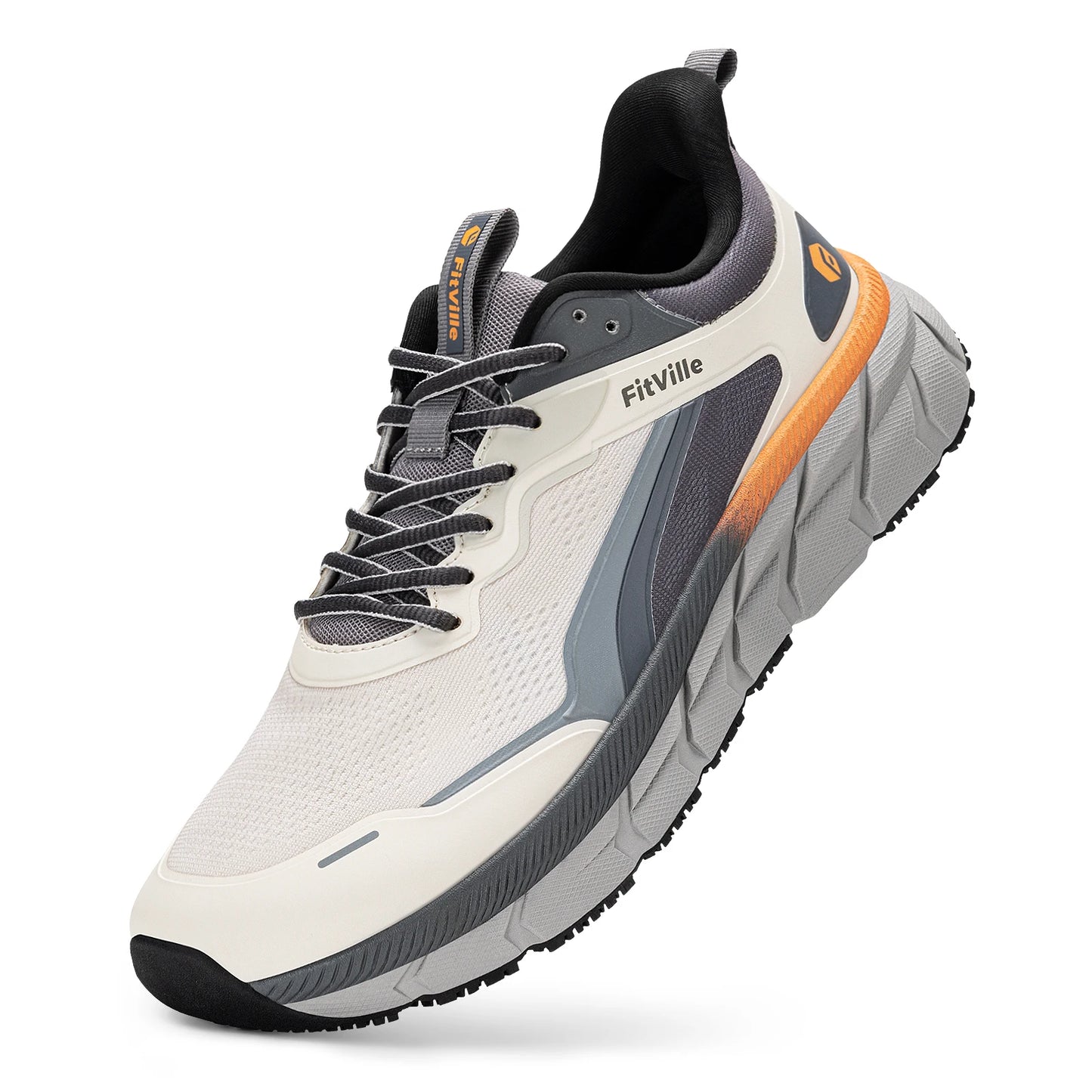 FitVille wide toe box shoes for men, cushioned, extra wide width, non-slip, wide lightweight breathable running shoes
