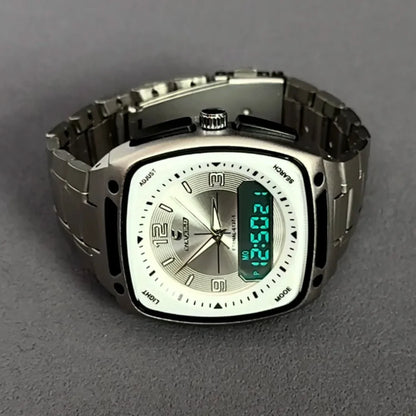 Creative Digital Display Square Quartz Watch Men with Large Dial High-end Luminous Fashion Style Gift Men's Watches Alarm Clock