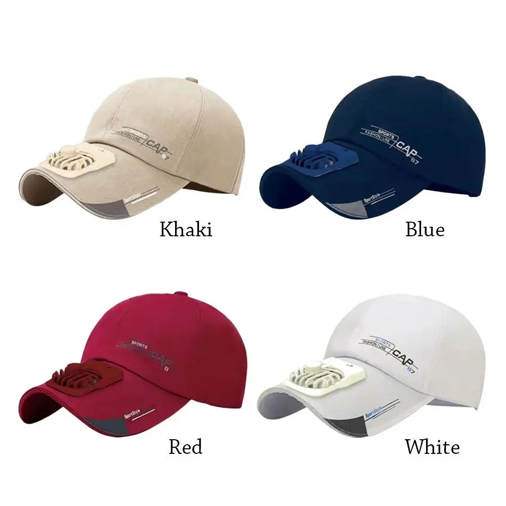 Kappe mit Ventilator – Sommer-USB-Lade-Kühlventilator – Baseballkappe – Outdoor – Golf – Sonnenschutz – 2 Geschwindigkeitsstufen – verstellbare Schirmkappe – Wanderkappe mit Ventilator