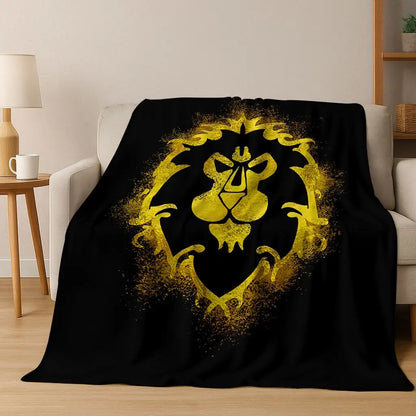 WOW World of Warcraft Arthas Demon Illidan Sylvanas flanellen deken, comfortabele zachte plaid voor thuis, slaapkamer, bed, bankovertrek of cadeau