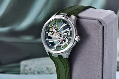 Ceas pentru bărbați PAGANI DESIGN – Model mecanic automat de lux, de tip „schelet” (cu mecanism expus), dotat cu un tourbillon, sticlă de safir cu tratament antireflex, rezistent la apă și luminescent.