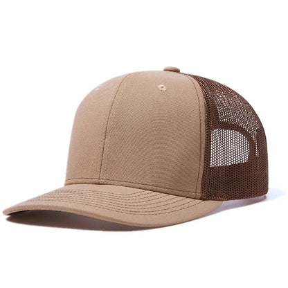 Unisex-Kappe mit leicht gebogener Krempe im Trucker-Stil – Freizeit- und Outdoor-Kappe für Damen und Herren, atmungsaktiv, für den Sommer