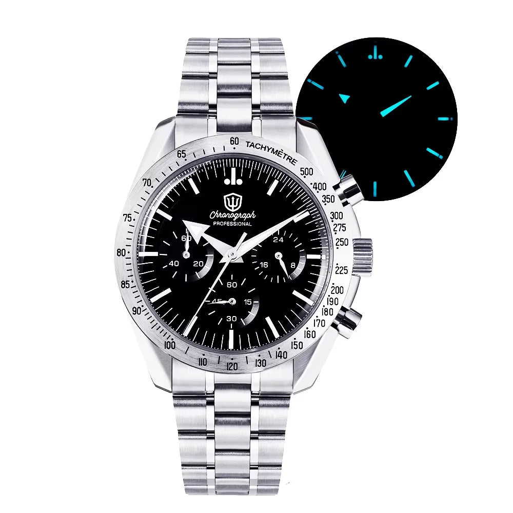 Relógio Masculino Watchdives New Wd1863 Quartz VK63 Chronograph, Safira Abaulada, Impermeável, 39Mm, Aço, Marca Premium, Luxo Business