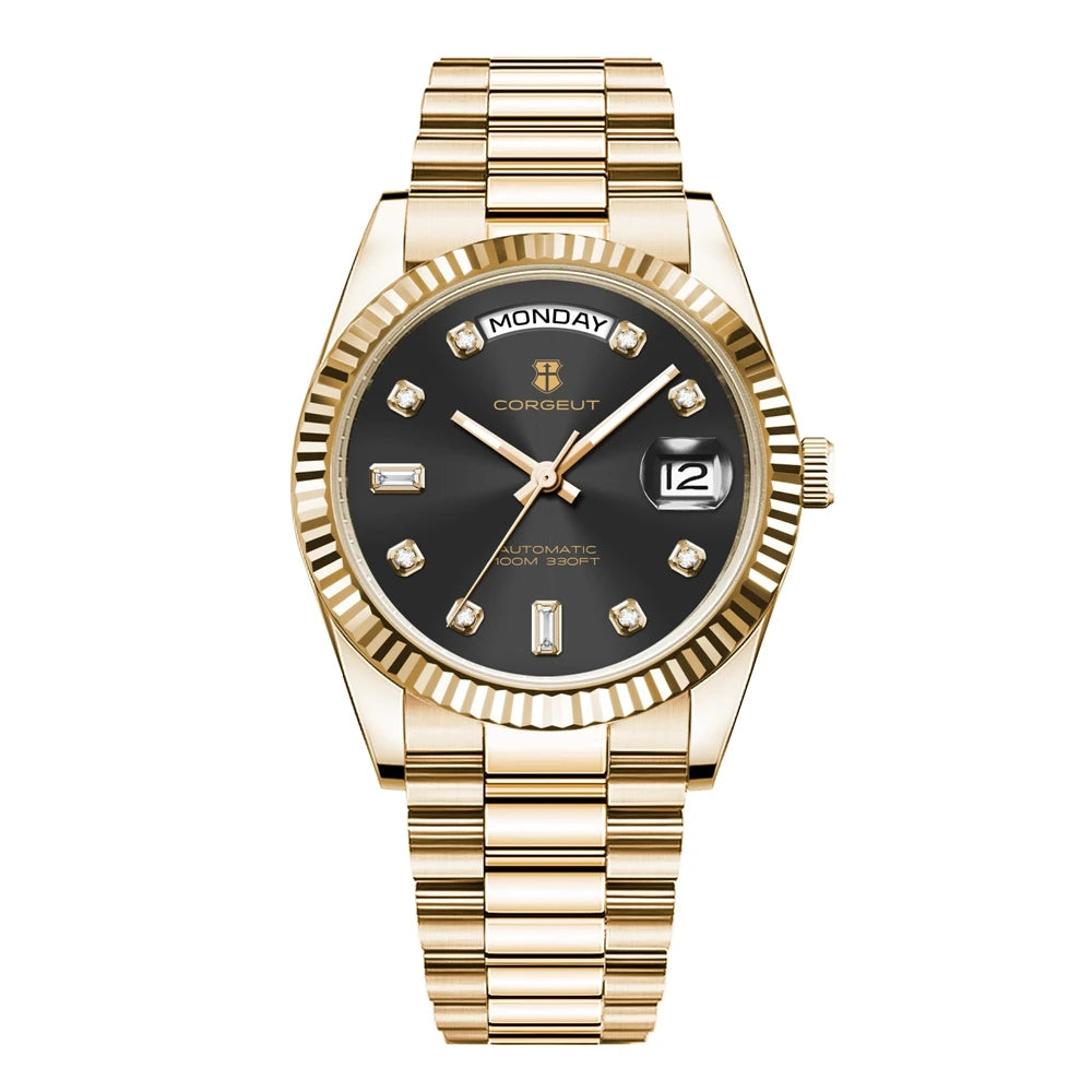 Orologio da uomo Corgeut Luxury 36MM ST1644 automatico meccanico con zaffiro, Relógio Masculino 10BAR, day, swim e dress watch