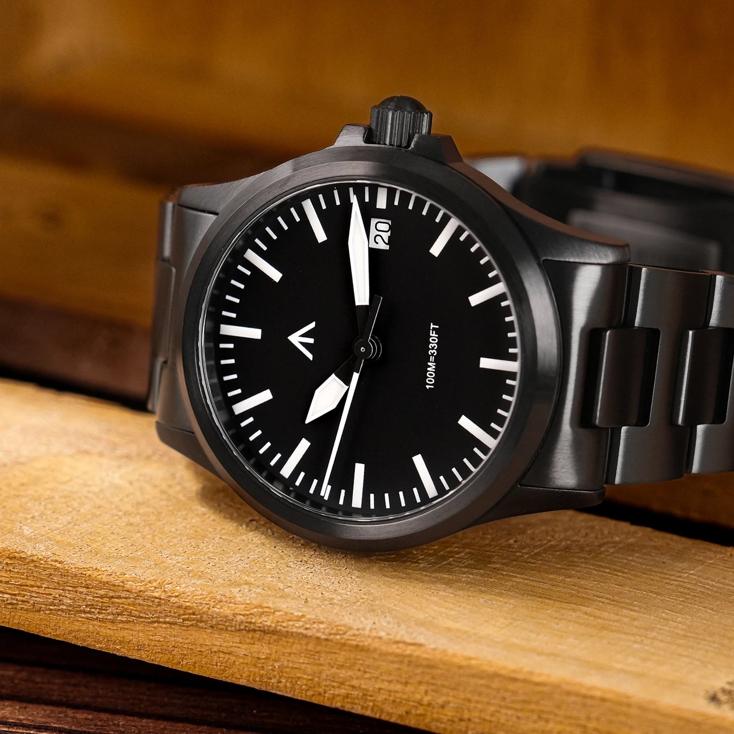 MILITADO ML18 Quartz PVD 316L Steel Sapphire VH31 Sweep Second Movement Sapphire BGW9 Lume 100M Waterproof Men Wristwatch