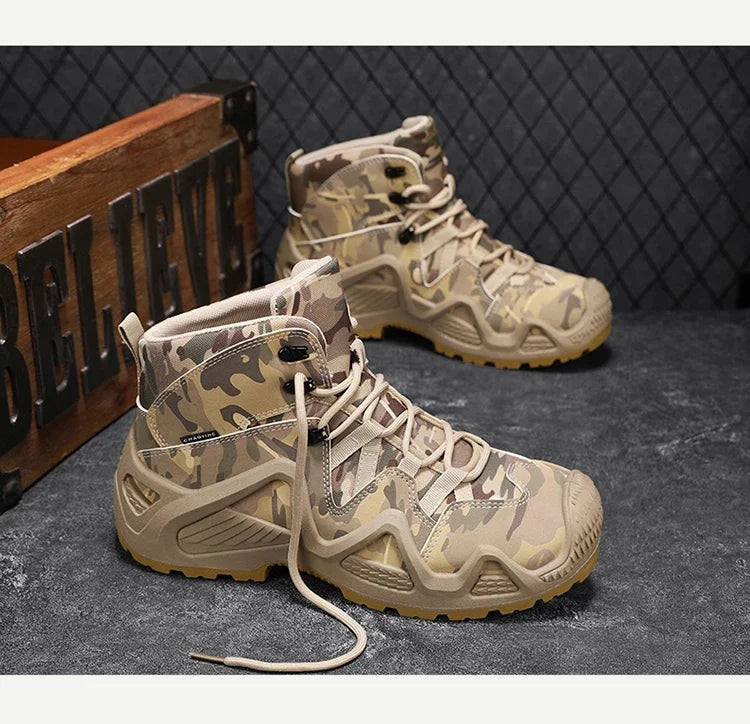 Anti Slip and Wear-resistant Hiking Shoes Comfortable Desert Work Boots Autumn Winter Platform and Ankle Boots, Men's Snow Boots