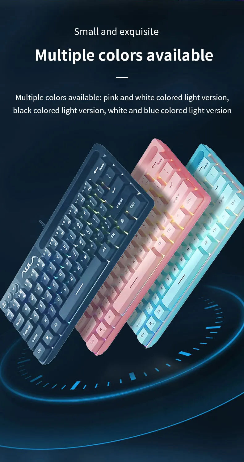 AULA F3061 Mechanical Touch Feel Keyboard 61 Keys Wired Mini Keyboard RGB Backlight Keyboard Desktop Laptop Game Keyboard