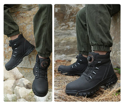 Bottes de sécurité imperméables pour hommes, chaussures de travail Parker en acier, bouton rotatif, chaussures de protection, taille 47, 48, hiver