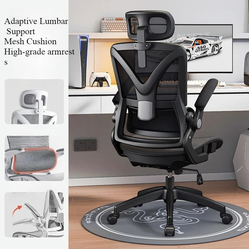 Ergonomic Gaming Chair with 3D Lumbar Support, Adjustable Office Chair, Breathable Mesh Racing Chair, Swivel Computer Chair with High Density Cushion