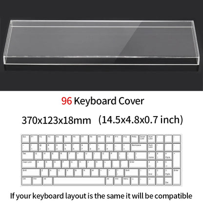 Funda protectora transparente de acrílico para teclado mecánico, cubierta antipolvo para teclado de 60/61/64 96 98104/108 teclas y cubierta para ratón