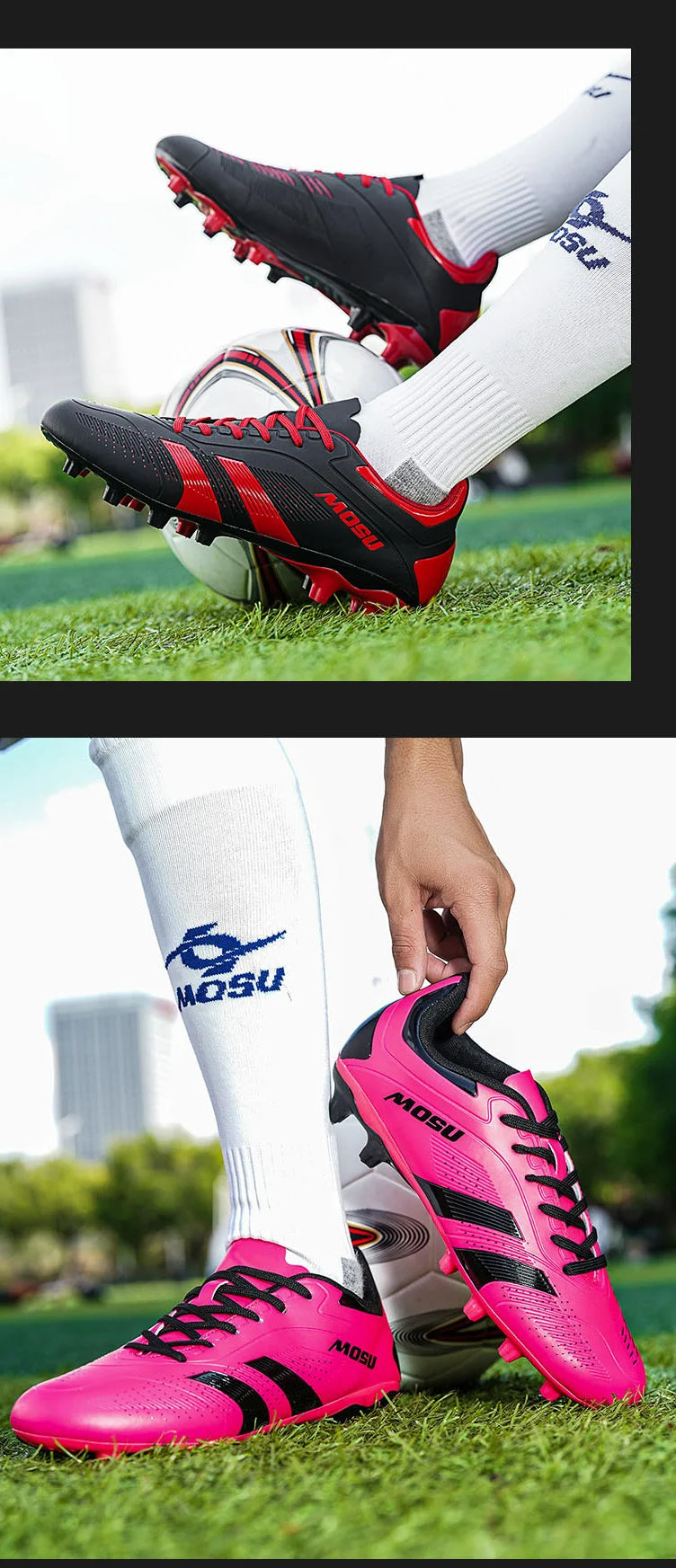 Novas Chuteiras de Futebol para Homem e Mulher, Sapatilhas Desportivas de Interior e Exterior com Pitons Longos e Pitons Partidos para Tapete de Treino de Futebol