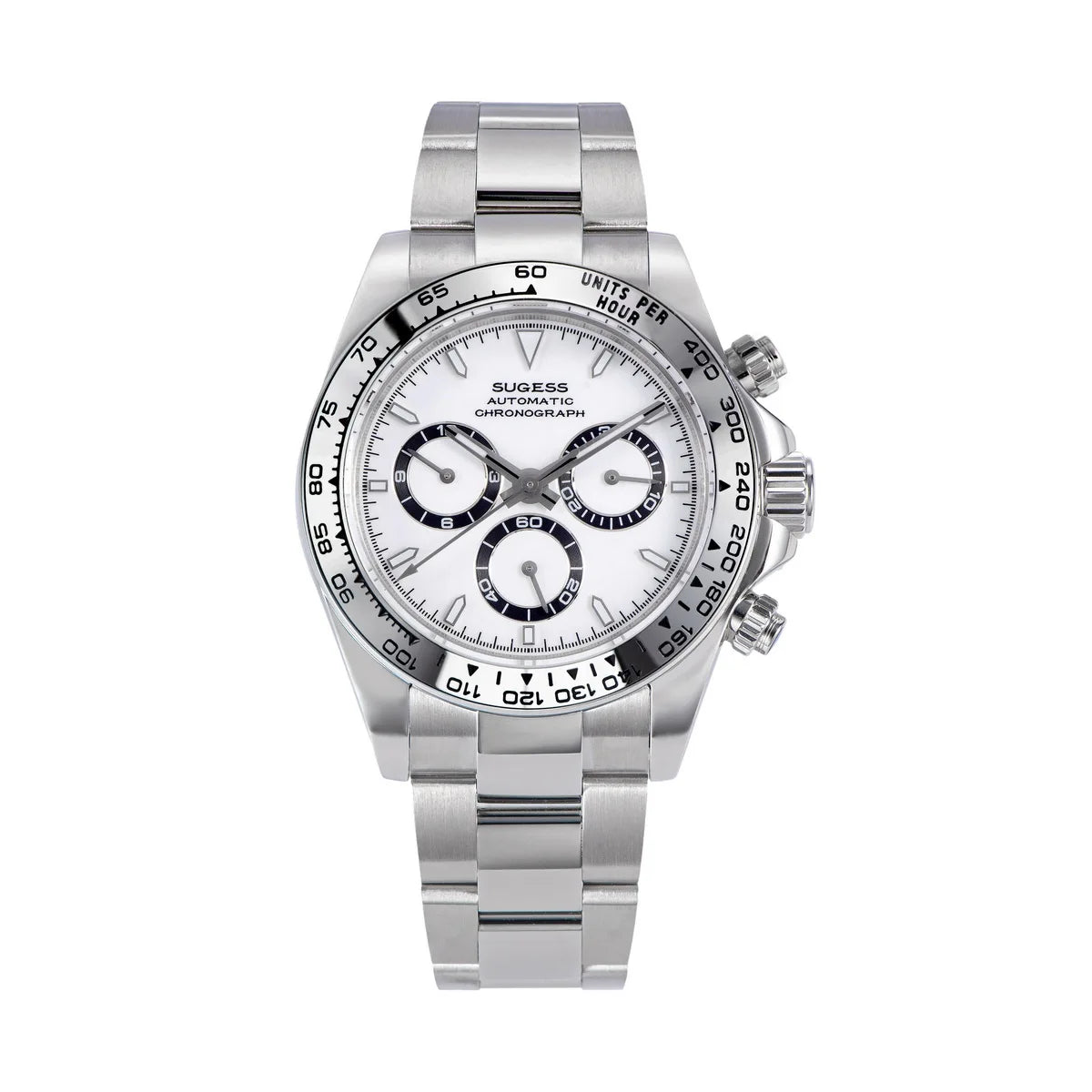 Sugess Panda Chronograph Movement Automatic Mechanical Chronograph Wristwatch Waterproof Diving Men Watches Ceramic Bezel Tona