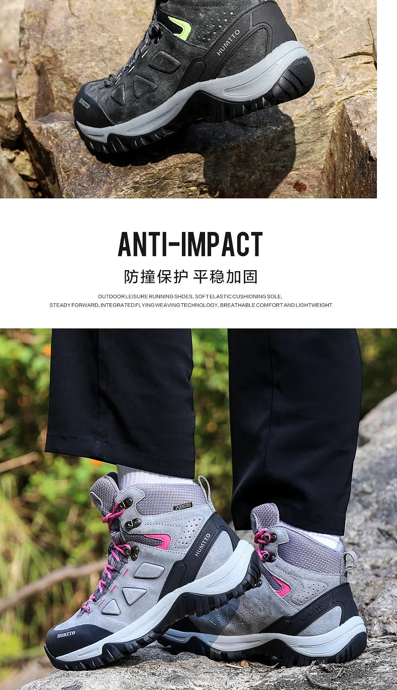 HUMTTO Hiking Shoes Men's Waterproof Hunting Boots Tactical Desert Combat Ankle Trekking Boots Male Women Warm Leather Sneakers