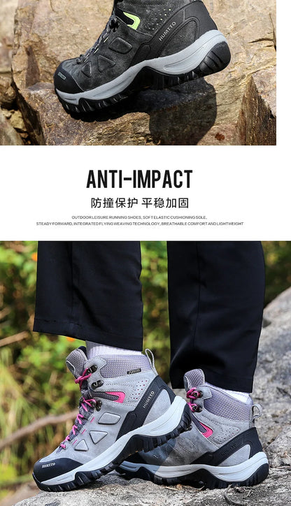 HUMTTO Hiking Shoes Men's Waterproof Hunting Boots Tactical Desert Combat Ankle Trekking Boots Male Women Warm Leather Sneakers