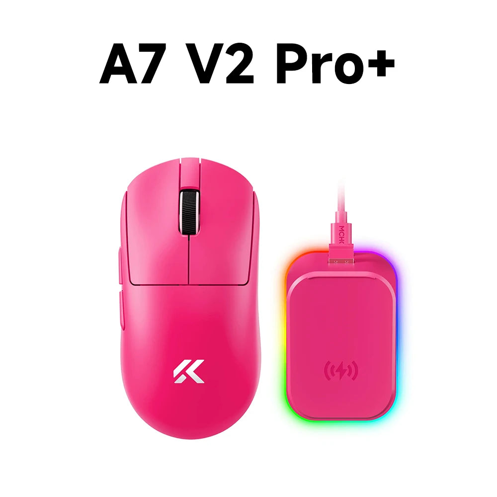 MCHOSE A7 V2 Rato Gaming Sem Fios Leve, Dupla Taxa de Polling de 8,000Hz, PAW3950 TI, Rato Gaming para Esports e Escritório