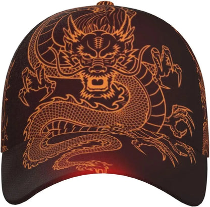 Casquette Snapback Dragon - Casquettes de baseball pour hommes - Casquette de soleil pour hommes - Casquette Trucker ajustable et tendance pour femmes et hommes