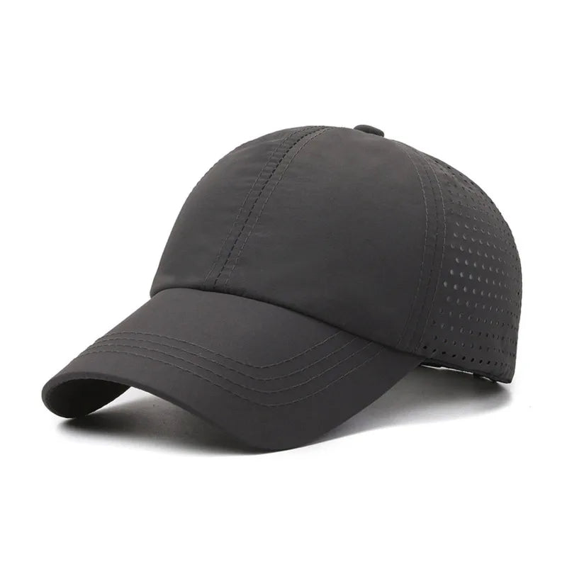 Schnelltrocknende Sonnenkappe für Damen, Outdoor-Freizeit-Sportmütze für Herren, Baseballkappe in Übergröße (60–65 cm), verstellbare Sonnenblende, Schirmmütze