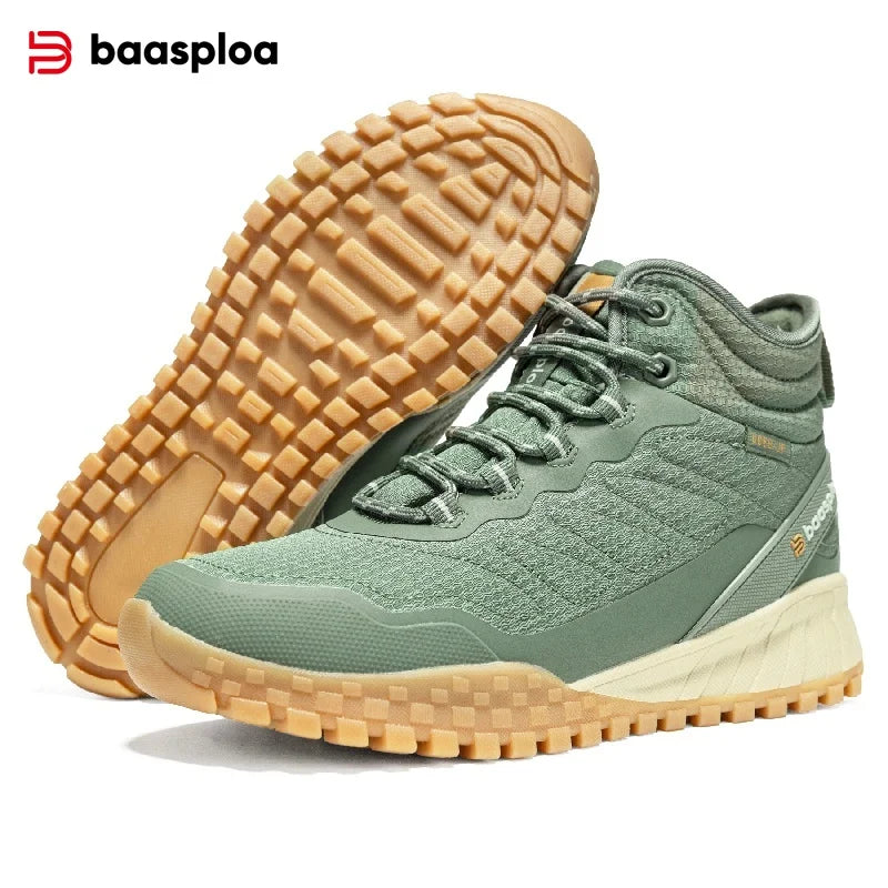 Baasploa Winter Women’s Sneakers Plush Warm Snow Boots Non-Slip Waterproof Shoes Women’s Outdoor Boots Walking Shoes