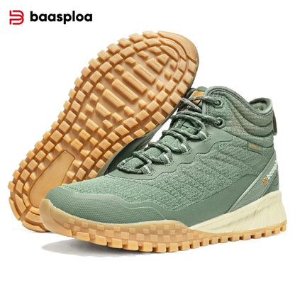 Baasploa Winter Women’s Sneakers Plush Warm Snow Boots Non-Slip Waterproof Shoes Women’s Outdoor Boots Walking Shoes