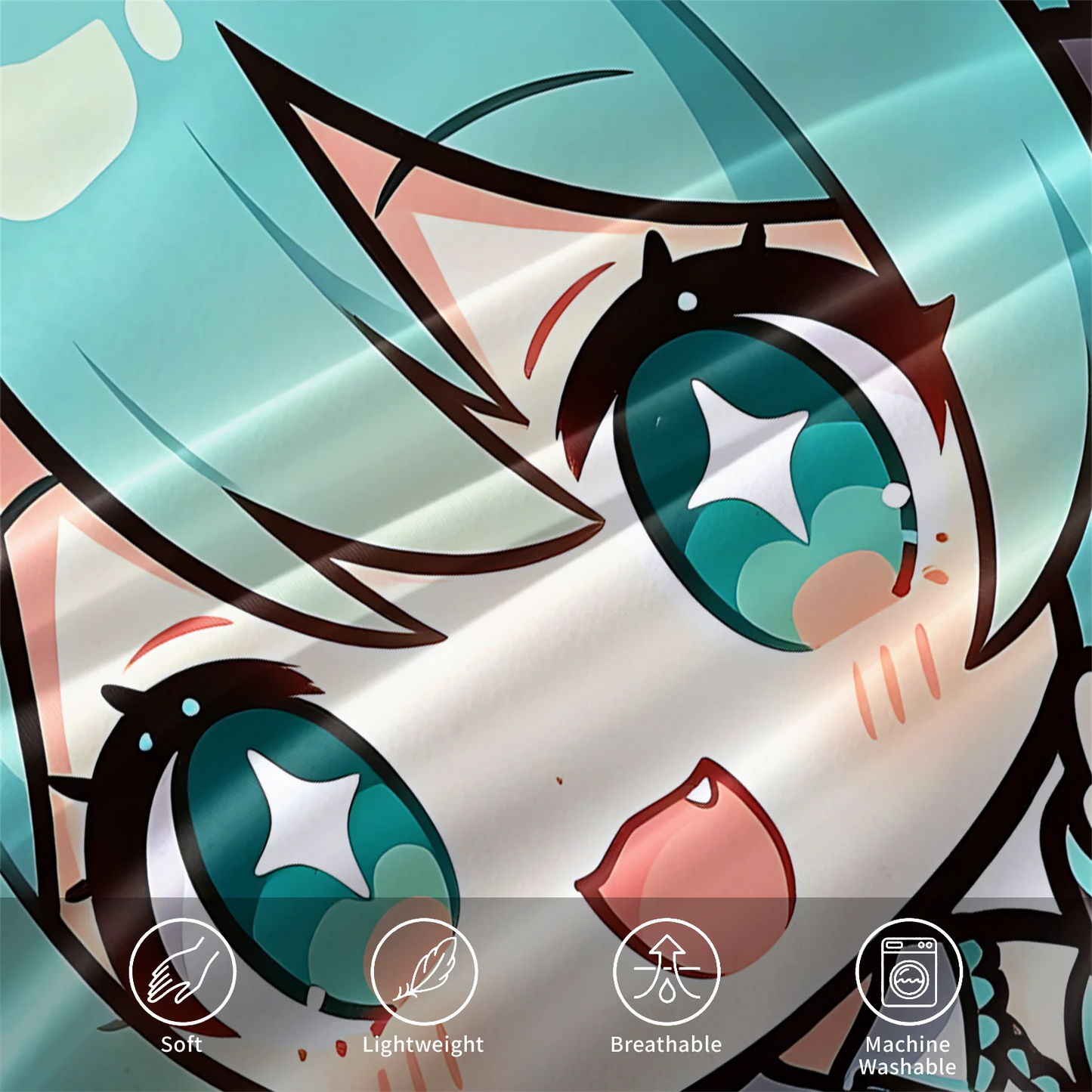 Hatsune Miku Chibi Style Duvet Cover Set Cute Anime Bedding with Pillowcases Gaming Room Teens Kids Bedroom Decor Gift for fans