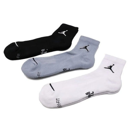 Chaussettes de sport Nike Air Jordan pour homme et femme, montant jusqu'aux genoux, lot de 3, chaussettes de basket-ball confortables et respirantes SX5544-017