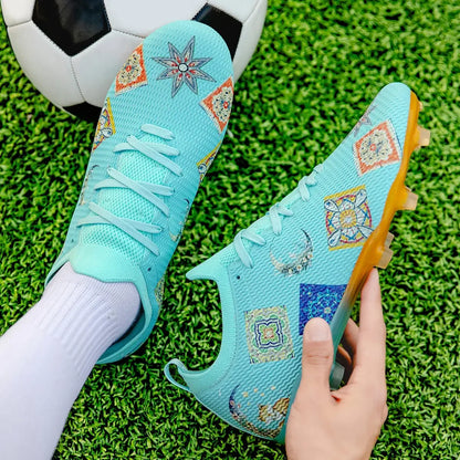 Chuteiras Profissionais Resistentes ao Desgaste para Relvado, Multicoloridas, com Forte Aderência e Excelente Equilíbrio, para Treino de Futebol ao Ar Livre no Verão